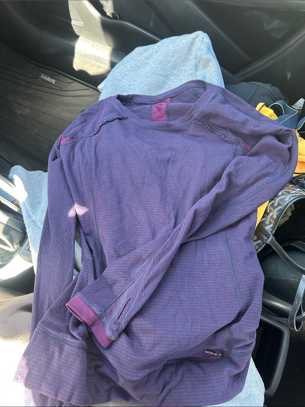 lululemon athletica Purple Striped Long-Sleeve Tee